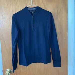 Banana Republic Navy Blue Cotton Cashmere Bomber Sweater XXS